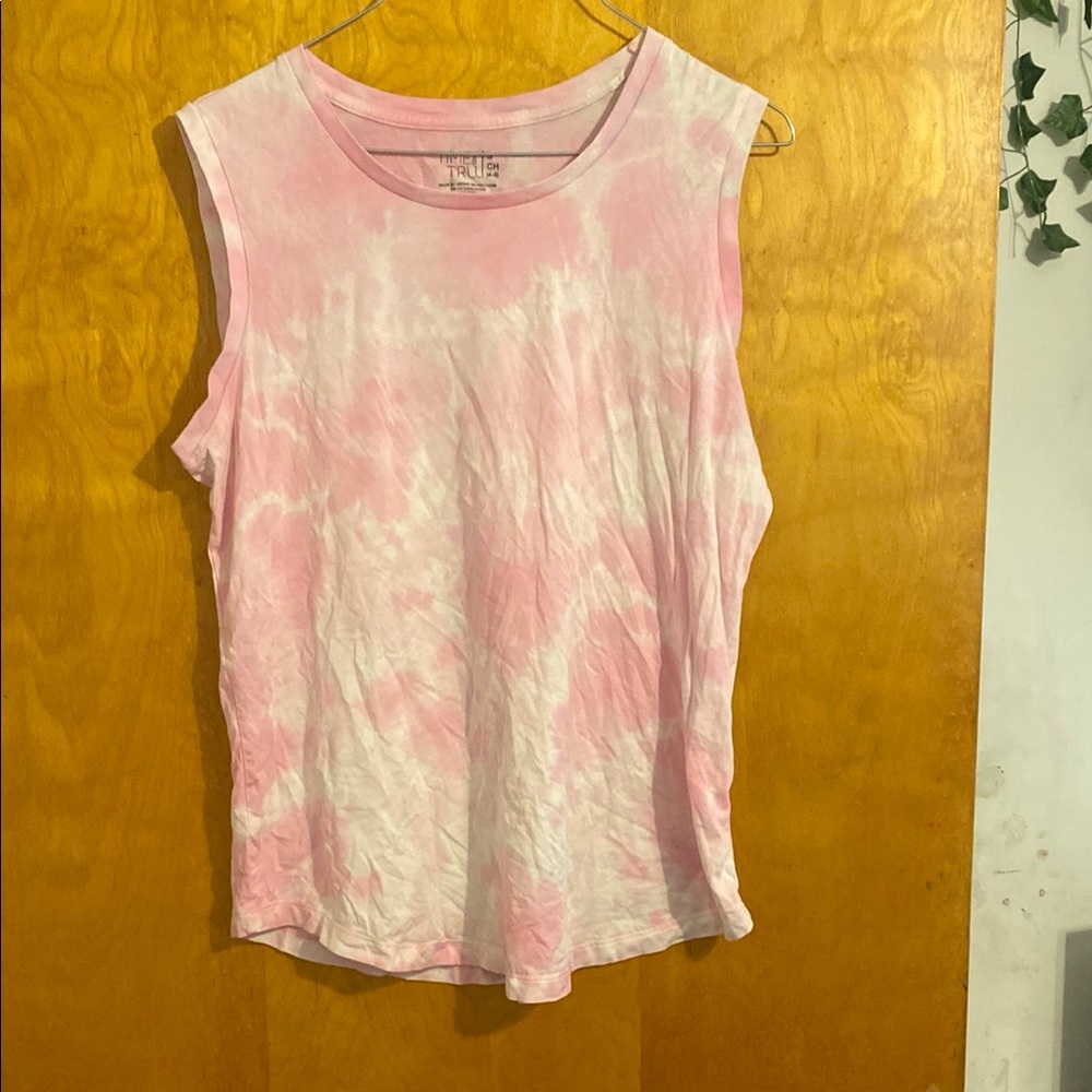 Pink Tie-Dye Sleeveless Top